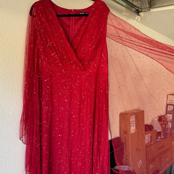 SHEIN Red Glitter Prom Dress - Picture 1 of 3